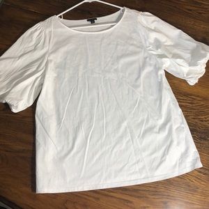 ANN Taylor casual white shirt with puffy arms